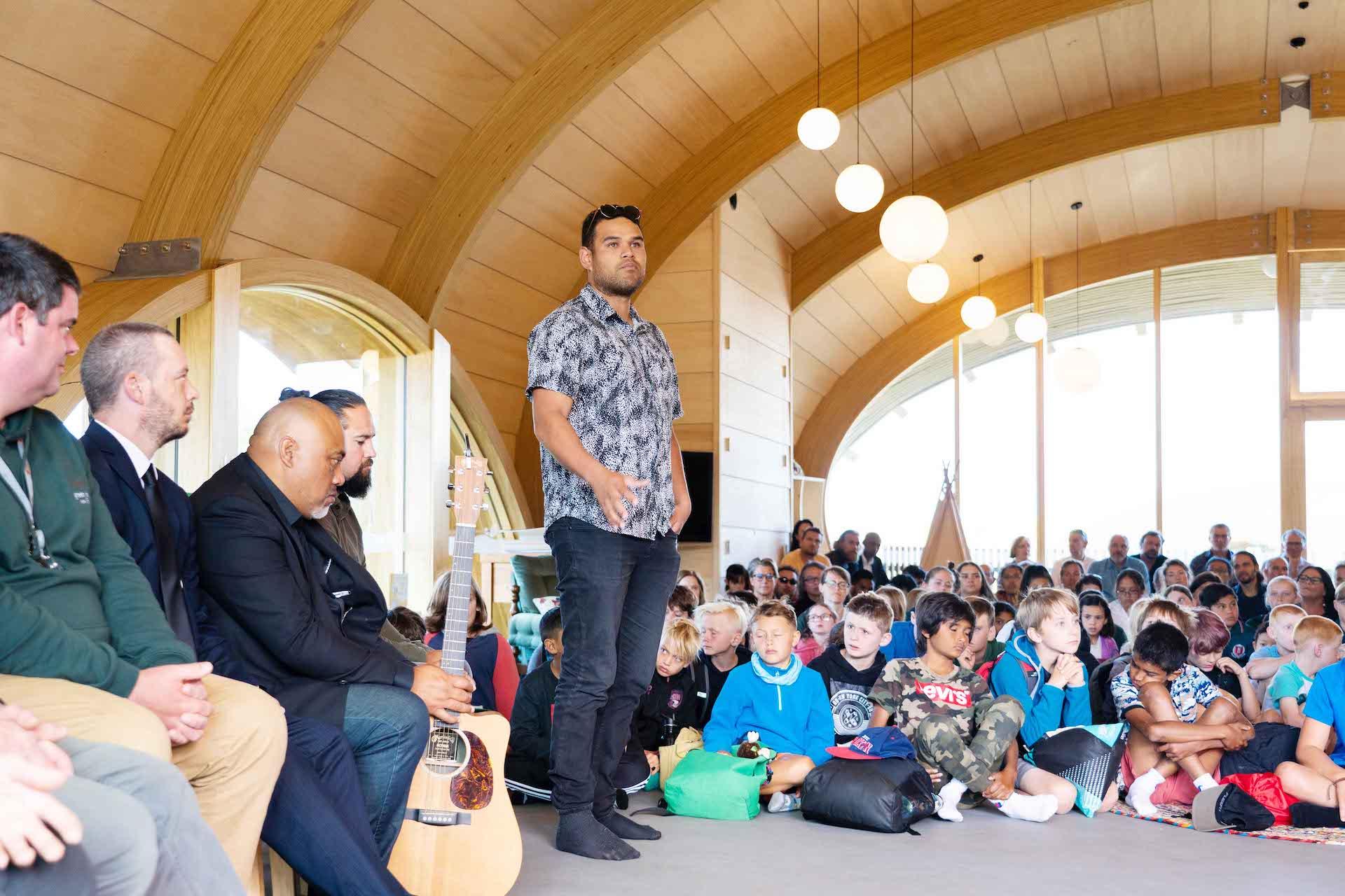 Green school Internal roof structure powhiri v2