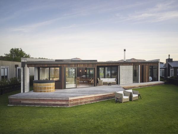 Hot tub on back deck overlooking lake BOON
